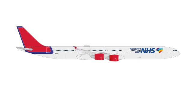 Herpa Wings Maleth Aero Airbus A340-600 "Protect Our NHS" 1:500 Registration 9H-NHS