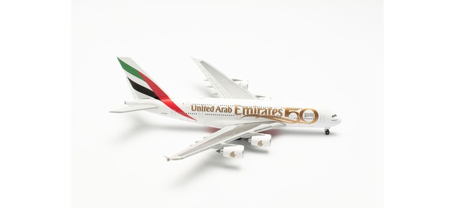 Herpa Wings Emirates Airbus A380 1:500 "UAE 50th Anniversary" Registration A6-EVG